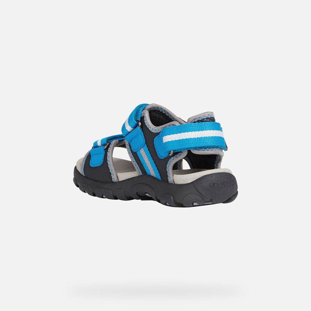 Geox Sandals Black/Blue Strada - Geox Boys Shoes - FHAGNZ425